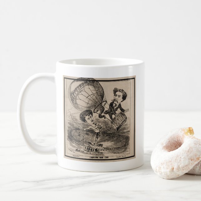 Fransk-babyliftare i Luftballong Kaffemugg (Med munk)