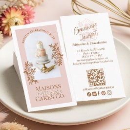 Fransk bageri Handritad Cupcake Bakverk Tårta Foto Visitkort