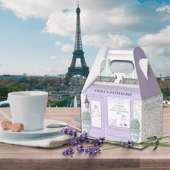 Fransk Bakery Cafe Patisserie Lavender Presentaskar (Skapare uppladdad)