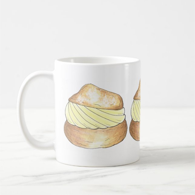 Fransk Bakery Cream Puff Creampuff Pastry Mugg (Vänster)