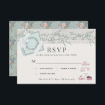 Fransk Bakery Patisserie Paris Grönt Bat mitzvah OSA Kort<br><div class="desc">Den här söta fransken cafe/bakery/patisserie Tema Bat mitzvah OSA/svar/svarskort har en pistaschruta/grönt/blå låda och kakor/desserter på ett tårtstativ. Baksidan har en bakgrund för pistaschgrönt med blommönster. Anpassa efter dina behov. Du hittar fler matchande produkter i min butik.</div>