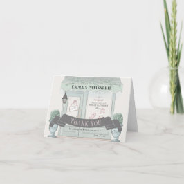 Fransk Bakery Patisserie Paris Grönt Birthday Tack Kort