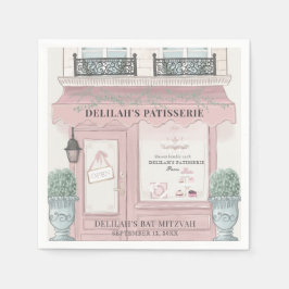 Fransk Bakery Patisserie Paris Rosa Bat mitzvah Pappersservett