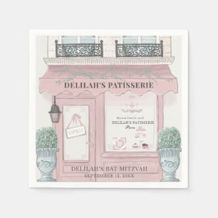 Fransk Bakery Patisserie Paris Rosa Bat mitzvah Pappersservett