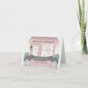 Fransk Bakery Patisserie Paris Rosa Bat mitzvah Tack Kort