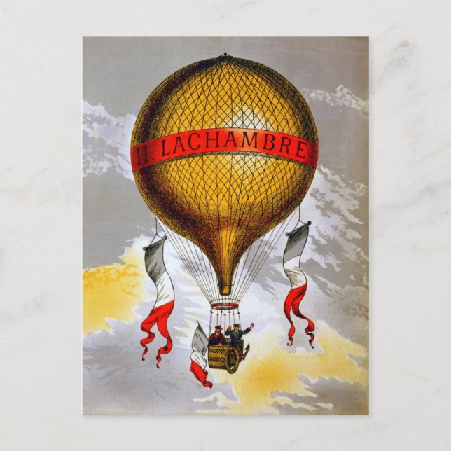 Fransk Balloon Vykort (Framsida)