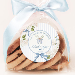 Fransk barnkammare Klädstreck Baby shower Tack Runt Klistermärke