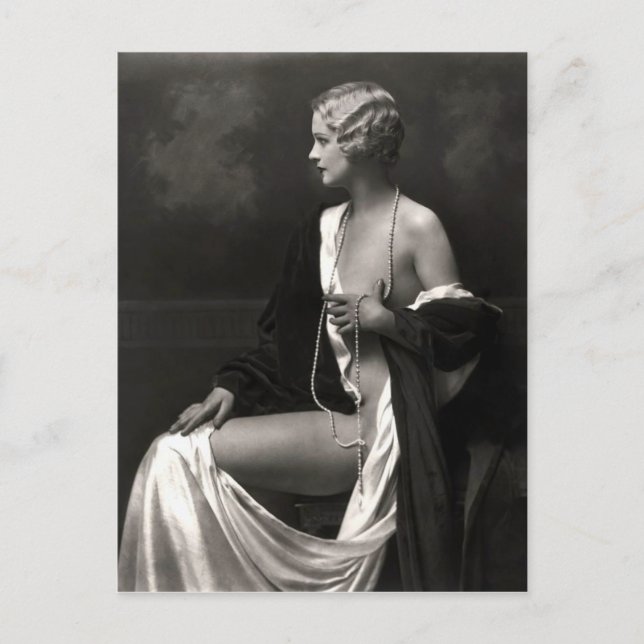 Fransk Beauty på 1900-talet i tidigt Vykort (Framsida)