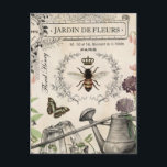 FRANSK BEE GARDEN VYKORT<br><div class="desc">Modern Vintage Fransk Bee Garden</div>