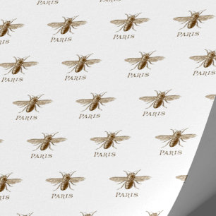 Fransk Bee Paris Vintage Seamless Wrapping Papper Presentpapper
