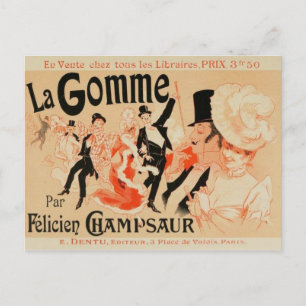 Fransk Belle Epoque vintage affisch vykort