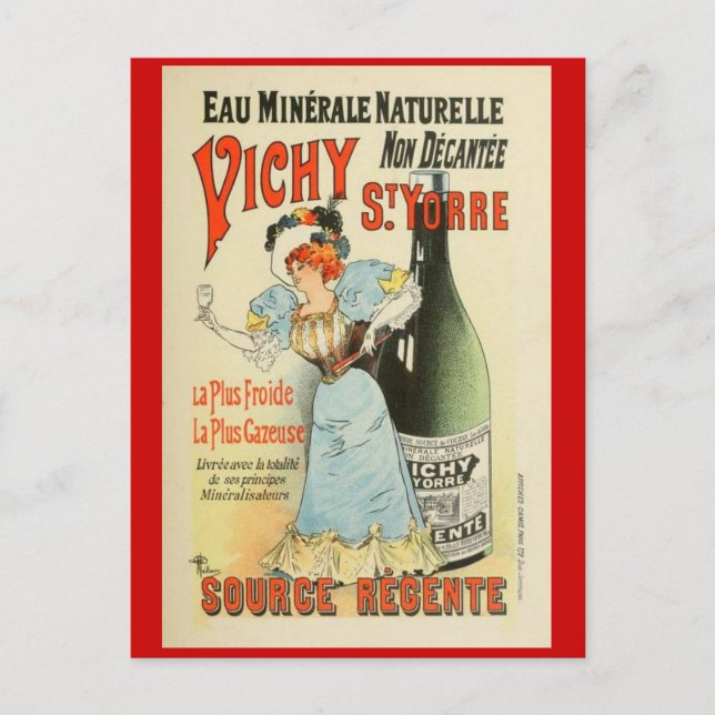 Fransk Belle Epoque vintage affisch vykort (Framsida)