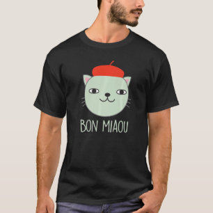 Fransk Beret-kapsyl med tak Kattunge med hatt bron T Shirt