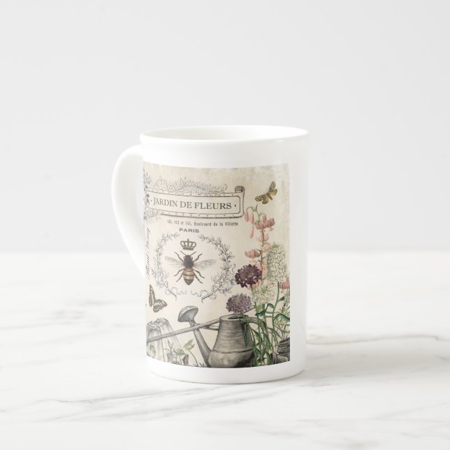 Fransk Bieträdgård Benporslin Mugg (Framsida vänster)