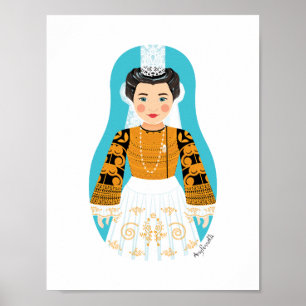 Fransk, Bigoudène Matryoshka Affisch