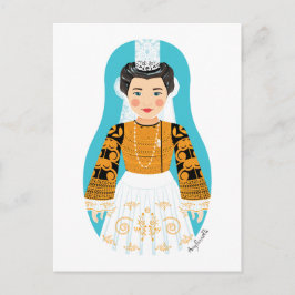 Fransk Bigoudène Matryoshka Postcard Vykort