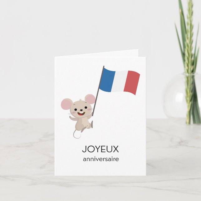 Fransk Birthday Card - Joyeux anniversaire Kort (Framsida)