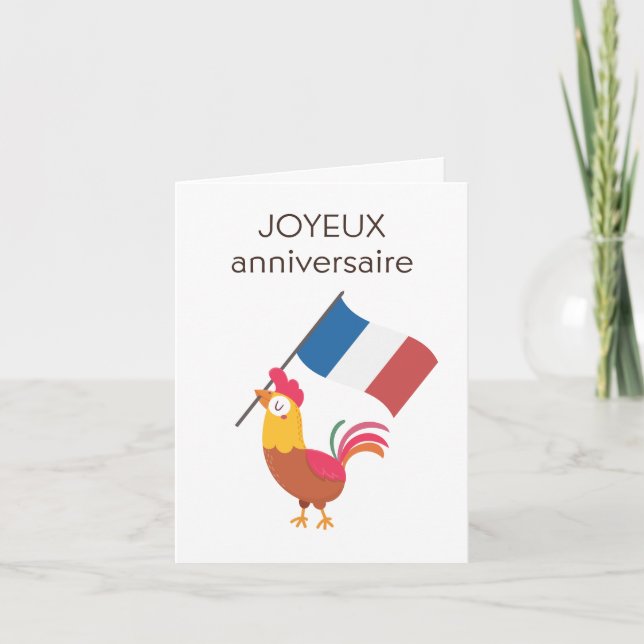 Fransk Birthday Card - Joyeux anniversaire Kort (Framsida)