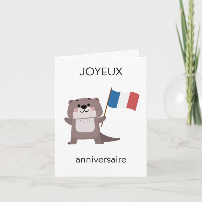 Fransk Birthday Card - Joyeux anniversaire Kort (Framsida)