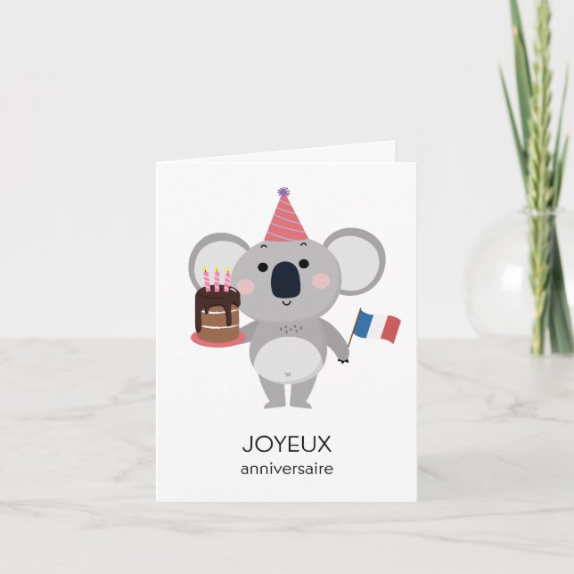 Fransk Birthday Card - Joyeux anniversaire Kort (Framsida)