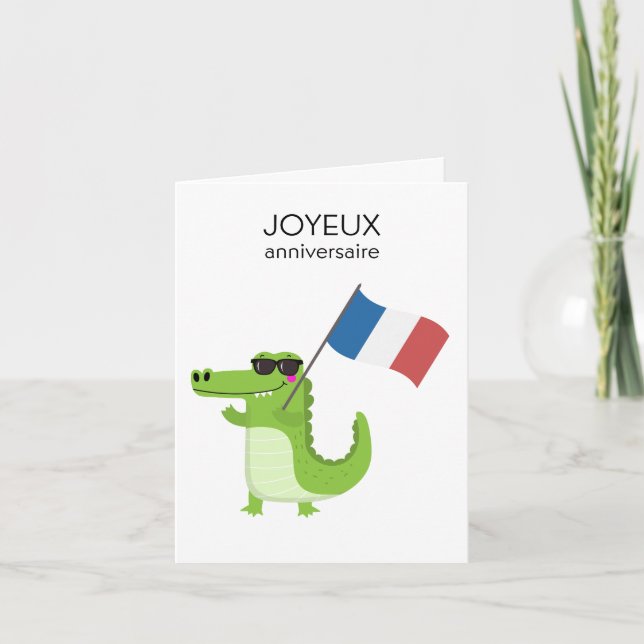 Fransk Birthday Card - Joyeux anniversaire Kort (Framsida)