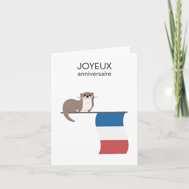 Fransk Birthday Card - Joyeux anniversaire Kort (Framsida)