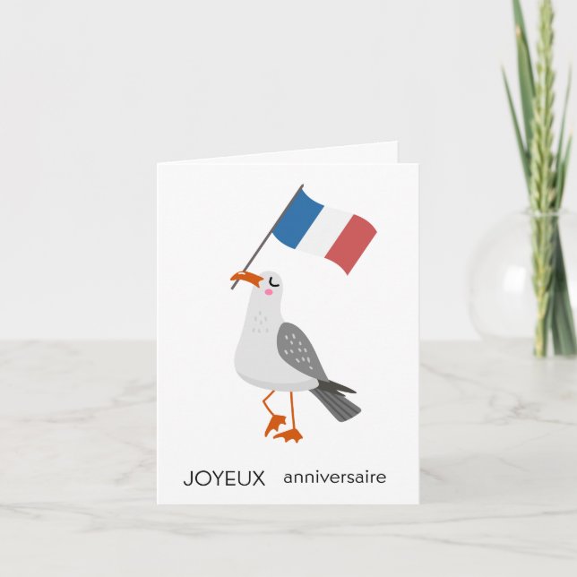Fransk Birthday Card - Joyeux anniversaire Kort (Framsida)