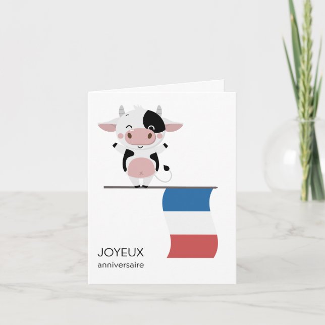 Fransk Birthday Card - Joyeux anniversaire Kort (Framsida)