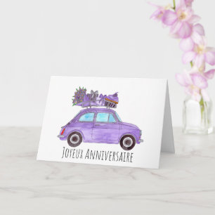 Fransk Birthday Retro Fiat 500 Kort