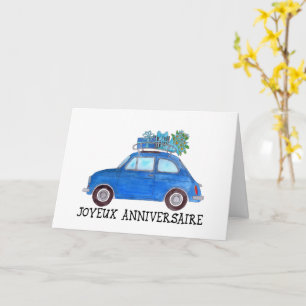 Fransk Birthday Retro Fiat 500 Kort
