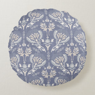Fransk blå damm, shabby chic. rund kudde