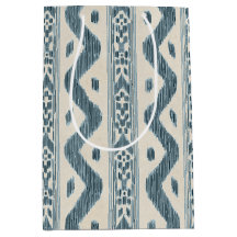 Fransk blå och krämfärgad Ikat, vävd look