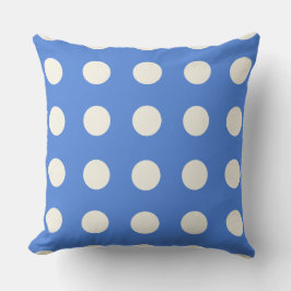 Fransk Blå och Mjuka vita Polka dots Kudde