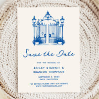 Fransk Blå Pastoral Landsbygd Save the Date