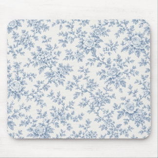 Fransk Blå Toile Blommig Musmatta