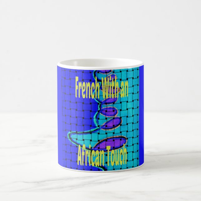 Fransk Blåafrikansk Lila av vävda Abstrakter Kaffemugg (Center)