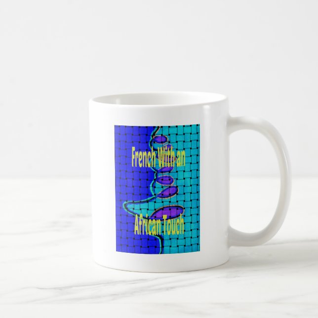Fransk Blåafrikansk Lila av vävda Abstrakter Kaffemugg (Höger)
