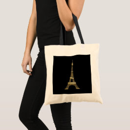 Fransk Black Eiffel Torn Tote Bag Tygkasse