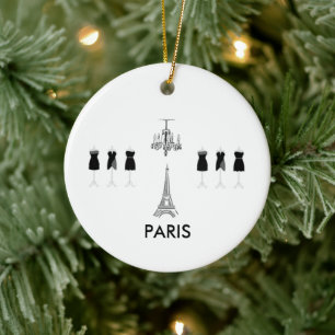 Fransk Black & White Paris Thement Ornament