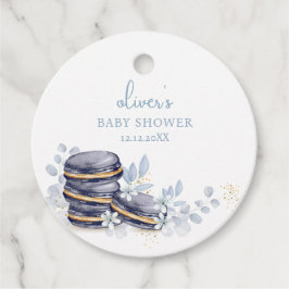 Fransk Blommigt Bonjour Bébé Macaron Baby Shower Gåvor Etiketter
