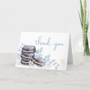 Fransk Blommigt Bonjour Bébé Macaron Baby Shower Tack Kort