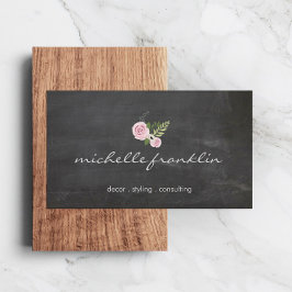 FRANSK BLOMMIGT BOUQUET i Affärskortet CHALKBOARD Visitkort