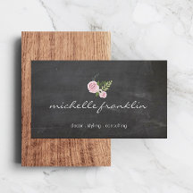 FRANSK BLOMMIGT BOUQUET i Affärskortet CHALKBOARD