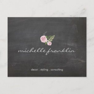 FRANSK BLOMMIGT BOUQUET på vykort för CHALKBOARD