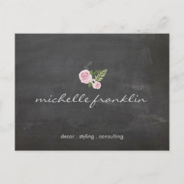 FRANSK BLOMMIGT BOUQUET på vykort för CHALKBOARD