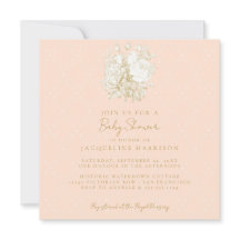 Fransk Blommigt Elegant Toile Rosa Guld Baby Showe