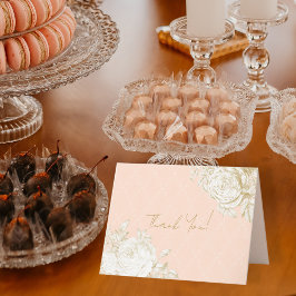 Fransk Blommigt Elegant Toile Rosa Guld Tack Anteckningskort