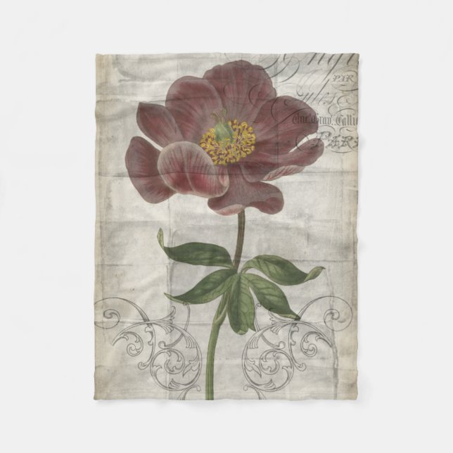 FRANSK BLOMMIGT I FLEECEFILT (Framsidan)