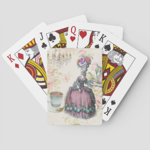 Fransk blommigt Paris Tea Party Marie Antoinette Casinokort