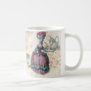 Fransk blommigt Paris Tea Party Marie Antoinette Kaffemugg